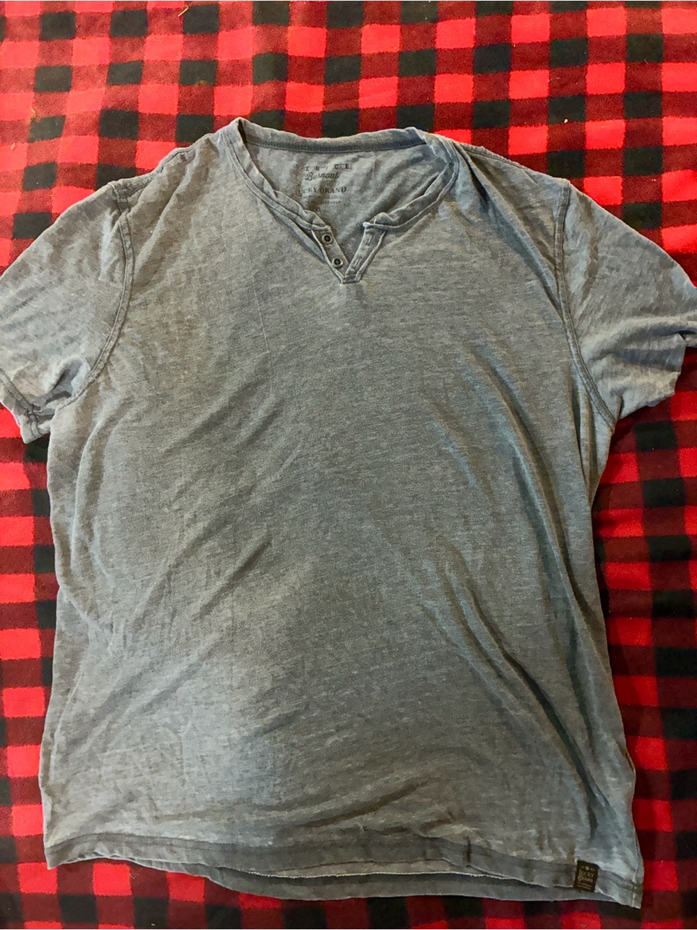 Men's Blue Short-Sleeve Lucky Brand T-Shirt